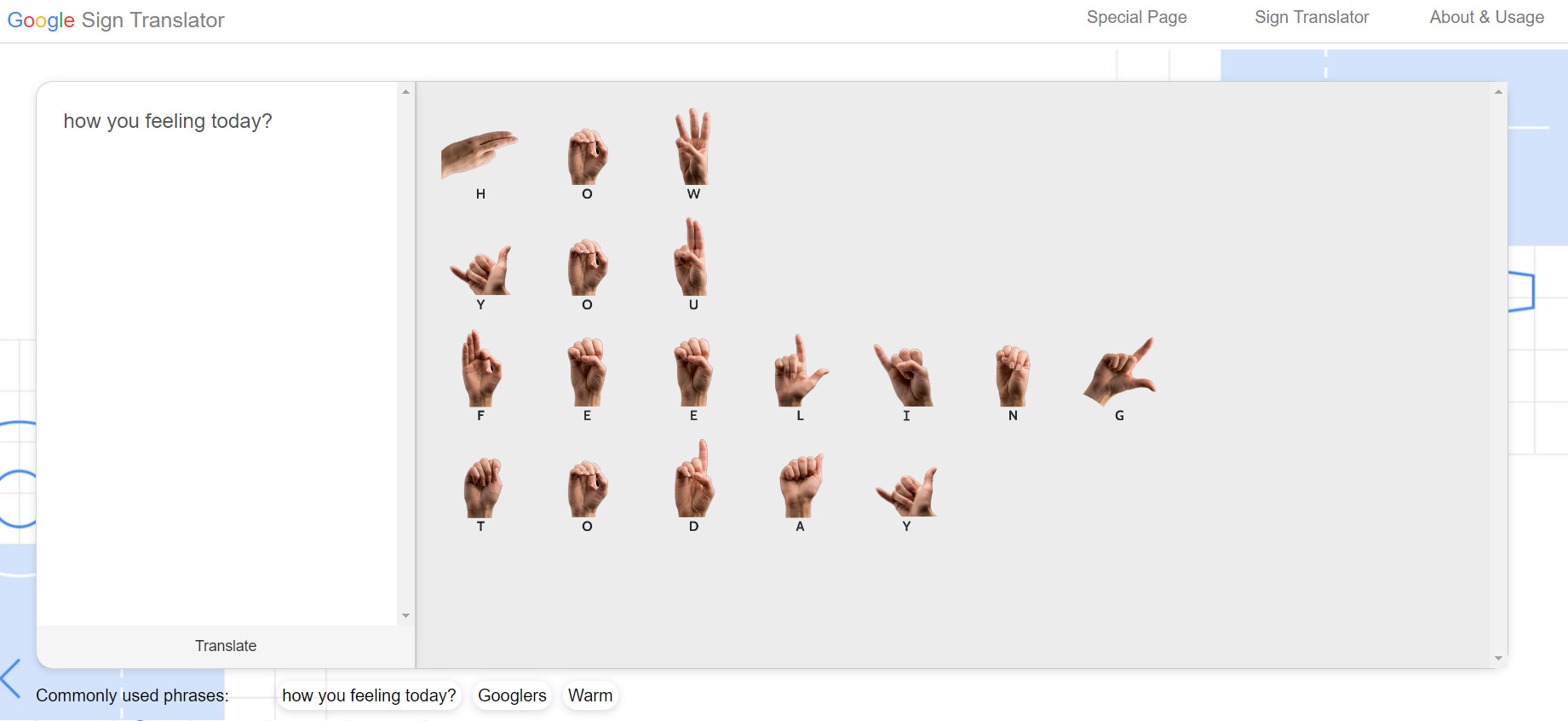 Google Sign Language Translator